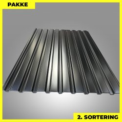 Trapezplade MVP 21 - Vg - 2. sortering - 11 stk. af 2000 mm - Sort - 22,7 m