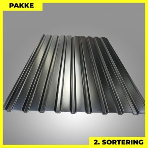 Trapezplade MVP 21 - Vg - 2. sortering - 11 stk. af 2000 mm - Sort - 22,7 m²