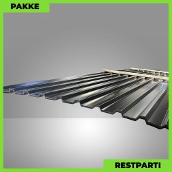 Trapezplade MTP 21 - Restparti - 8 stk. af 5500 mm - 0,5 mm - Sort - 45,5 m