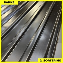 Trapezplade MTP 21 - 2. sortering - 5 stk. af 5000 mm - Sort - 25,8 m