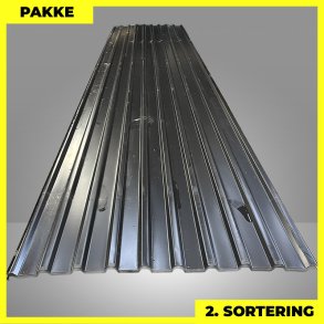 Trapezplade MTP 21 - 2. sortering - 5 stk. af 5000 mm - Sort - 25,8 m²