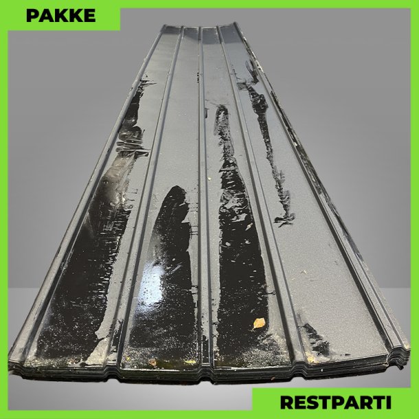 Pandeplade MTP 20/220 - Restparti - 42 stk. af 6370 mm - Sort Mat - 288,9 m