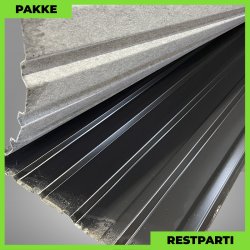 Trapezplade MTP 21 m/ dug - Restparti - 6 stk. af 3500 mm - 0,5 mm - Sort - 21,7 m