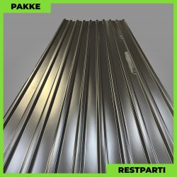 Trapezplade MTP 21 m/ dug - Restparti - 6 stk. af 3500 mm - 0,5 mm - Sort - 21,7 m