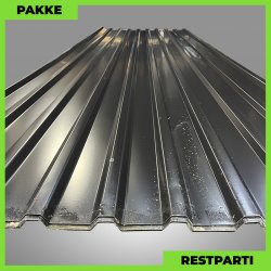 Trapezplade MTP 21 m/ dug - Restparti - 6 stk. af 3500 mm - 0,5 mm - Sort - 21,7 m