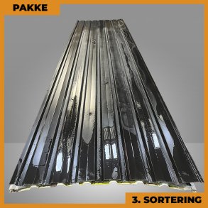 Trapezplade MVP 20/100 - 3. sortering - 12 stk. af 4800 mm - Sort - 61,9 m²