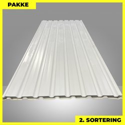 Trapezplade MVP 20/100 - 2. sortering - 23 stk. af 2930 mm - Hvid - 72,4m