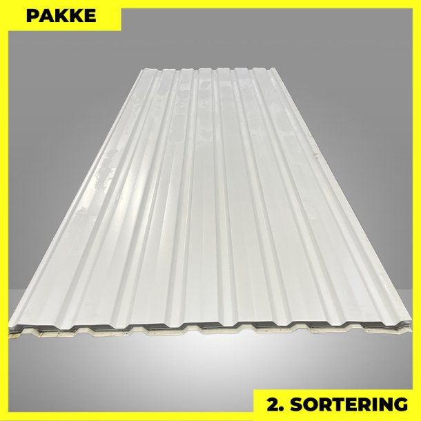 Trapezplade MVP 20/100 - 2. sortering - 23 stk. af 2930 mm - Hvid - 72,4m