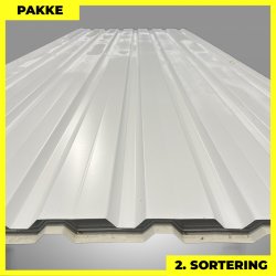 Trapezplade MVP 20/100 - 2. sortering - 23 stk. af 2930 mm - Hvid - 72,4m