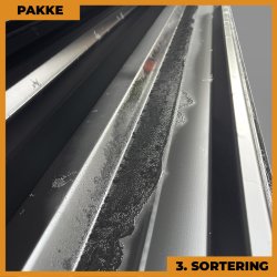 Trapezplade MTP 35 m/ dug - 3. sortering - 19 stk. af 11360 mm - Sort - 215,8 m