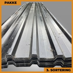 Trapezplade MTP 35 m/ dug - 3. sortering - 19 stk. af 11360 mm - Sort - 215,8 m