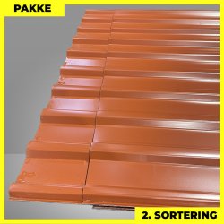 Trapezplade MTP 21 - 2. sortering - 8 stk. af 3000-3150 mm - Teglrd - 24,9 m