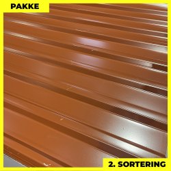 Trapezplade MTP 21 - 2. sortering - 8 stk. af 3000-3150 mm - Teglrd - 24,9 m