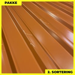 Trapezplade MTP 21 - 2. sortering - 8 stk. af 3000-3150 mm - Teglrd - 24,9 m