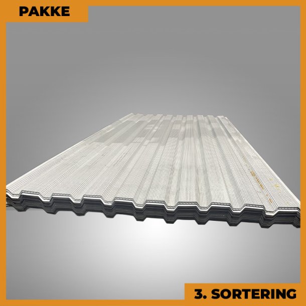 Trapezplade MVP 21 - Vg - 3. sortering - 10 stk. af 3000 mm - Hvid - 31 m