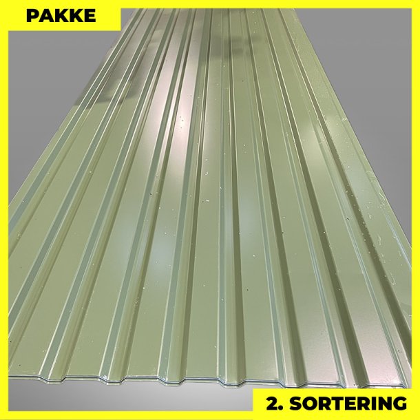 Trapezplade MVP 21 - Vg - 2. sortering - 5 stk. af 3000 mm - Olivengrn - 15,5 m