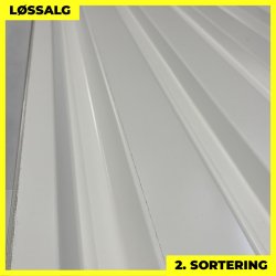 Trapezplade MVP 21 - Vg - 2. sortering - 3000 mm - Hvid