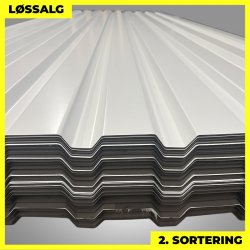 Trapezplade MVP 21 - Vg - 2. sortering - 3000 mm - Hvid