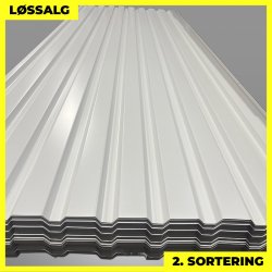 Trapezplade MVP 21 - Vg - 2. sortering - 3000 mm - Hvid