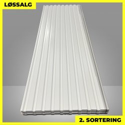 Trapezplade MVP 21 - Vg - 2. sortering - 3000 mm - Hvid