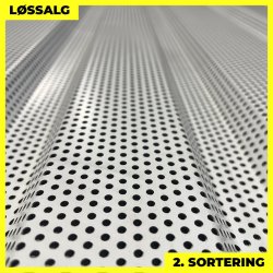 Trapezplade MVP 21 - Perforeret - Vg - 2. sortering - 3000 mm - Hvid