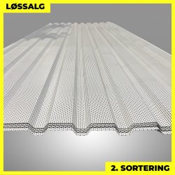 Trapezplade MVP 21 - Perforeret - Vg - 2. sortering - 3000 mm - Hvid