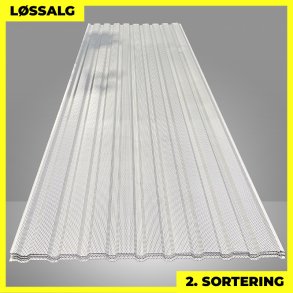 Trapezplade MVP 21 - Perforeret - Vg - 2. sortering - 3000 mm - Hvid