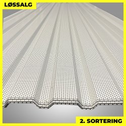Trapezplade MVP 21 - Perforeret - Vg - 2. sortering - 3000 mm - Lysegr