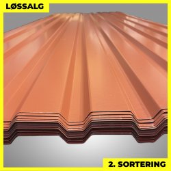 Trapezplade MVP 21 - Vg - 2. sortering - 3000 mm - Teglrd