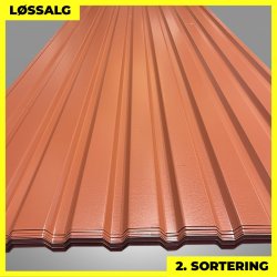 Trapezplade MVP 21 - Vg - 2. sortering - 3000 mm - Teglrd