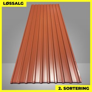 Trapezplade MVP 21 - Vg - 2. sortering - 3000 mm - Teglrd