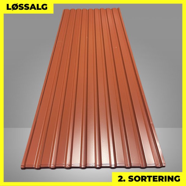 Trapezplade MVP 21 - Vg - 2. sortering - 3000 mm - Teglrd