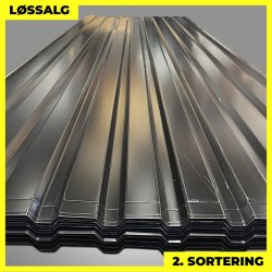 Trapezplade MVP 21 - Vg - 2. sortering - 3000 mm - Sort