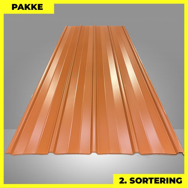 Pandeplade MTP 20/220 - 2. sortering - 9 stk. af 3000 mm - Teglrd - 29,1 m