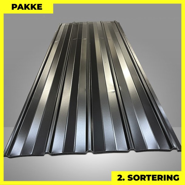 Pandeplade MTP 20/220 - 2. sortering - 16 stk. af 3000-3200 mm - Sort - 52 m