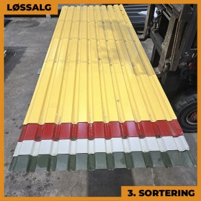 Trapez MVP 21 - Vg - 3. sortering - 3000 mm - Forskellige farver