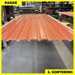 Trapezplade MVP 21 - Vg - 2. sortering - 3 stk. af 3000 mm - Teglrd - 9,3 m&sup2;