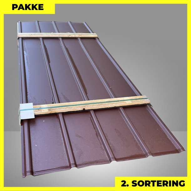 Pandeplade MTP 20/220 - 2. sortering - 20 stk. af 3000 mm - Mat Brun - 64,8 m&sup2;