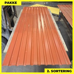 Trapezplade MVP 21 - Vg - 2. sortering - 3 stk. af 3000 mm - Teglrd - 9,3 m&sup2;