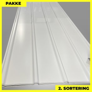 Pandeplade MTP 20/220 - 2. sortering - 12 stk. af 3000 mm - Hvid - 38,8 m²