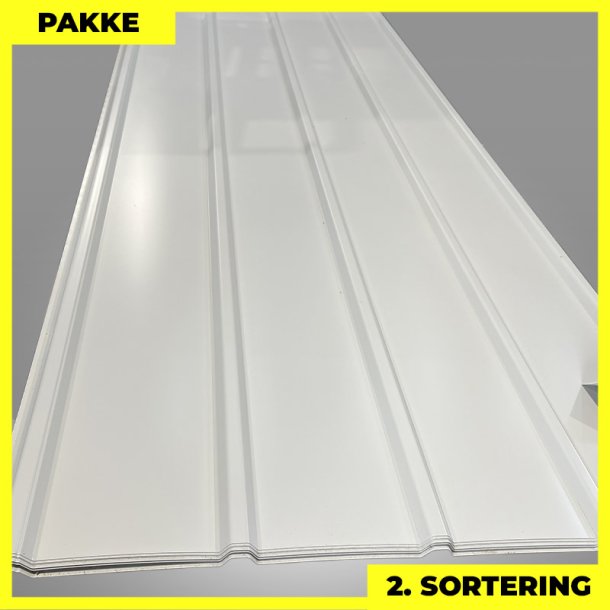 Pandeplade MTP 20/220 - 2. sortering - 12 stk. af 3000 mm - Hvid - 38,8 m&sup2;