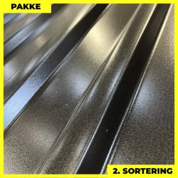 Trapezplade MTP 21 - 2. sortering - 4 stk. af 3000 mm - Sort - 12,4 m&sup2;