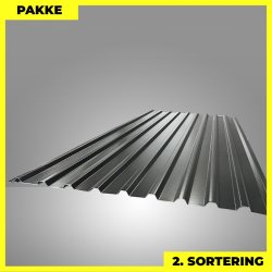 Trapezplade MTP 21 - 2. sortering - 4 stk. af 3000 mm - Sort - 12,4 m&sup2;