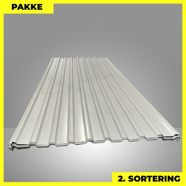 Trapezplade MTP 21 - 2. sortering - 7 stk. af 3000 mm - Silver - 21,7 m�