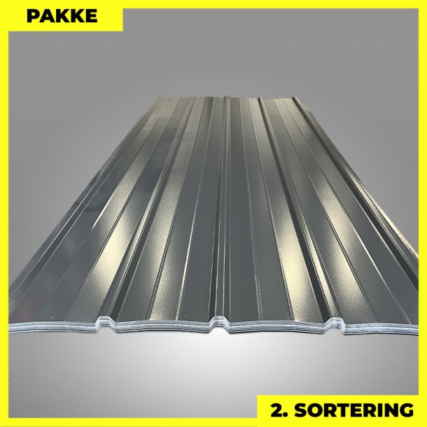 Pandeplade MTP 20/220 m/ dug - 2. sortering - 13 stk. af 3000 mm - Antracitgr - 42,1 m&sup2;