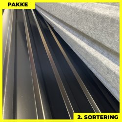 Trapezplade MTP 21 - 2. sortering - 8 stk. af 4000-4500 mm - Sort - 35,7 m&sup2;