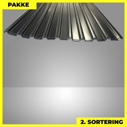 Trapezplade MTP 21 - 2. sortering - 8 stk. af 4000-4500 mm - Sort - 35,7 m&sup2;