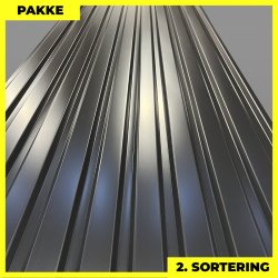 Trapezplade MVP 21 - Vg - 2. sortering - 11 stk. af 2750-3250 mm - Sort - 34,6 m