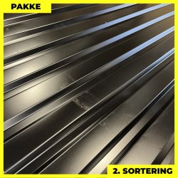 Trapezplade MVP 21 - Vg - 2. sortering - 11 stk. af 2750-3250 mm - Sort - 34,6 m