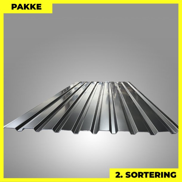 Trapezplade MVP 21 - Vg - 2. sortering - 11 stk. af 2750-3250 mm - Sort - 34,6 m